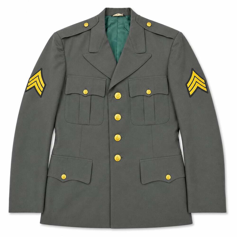 Vintage US Army Service Uniform Jacket Green Class A Sergeant 38 Long